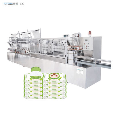 300 coupe / min SS304 qualité en acier inoxydable lingettes mouillées machine d'emballage automatique pour 30-120 PCS Pack