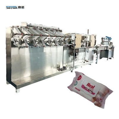 300 - 400 Machine d'emballage de lingettes humides à haute productivité pour 30 à 120 pièces
